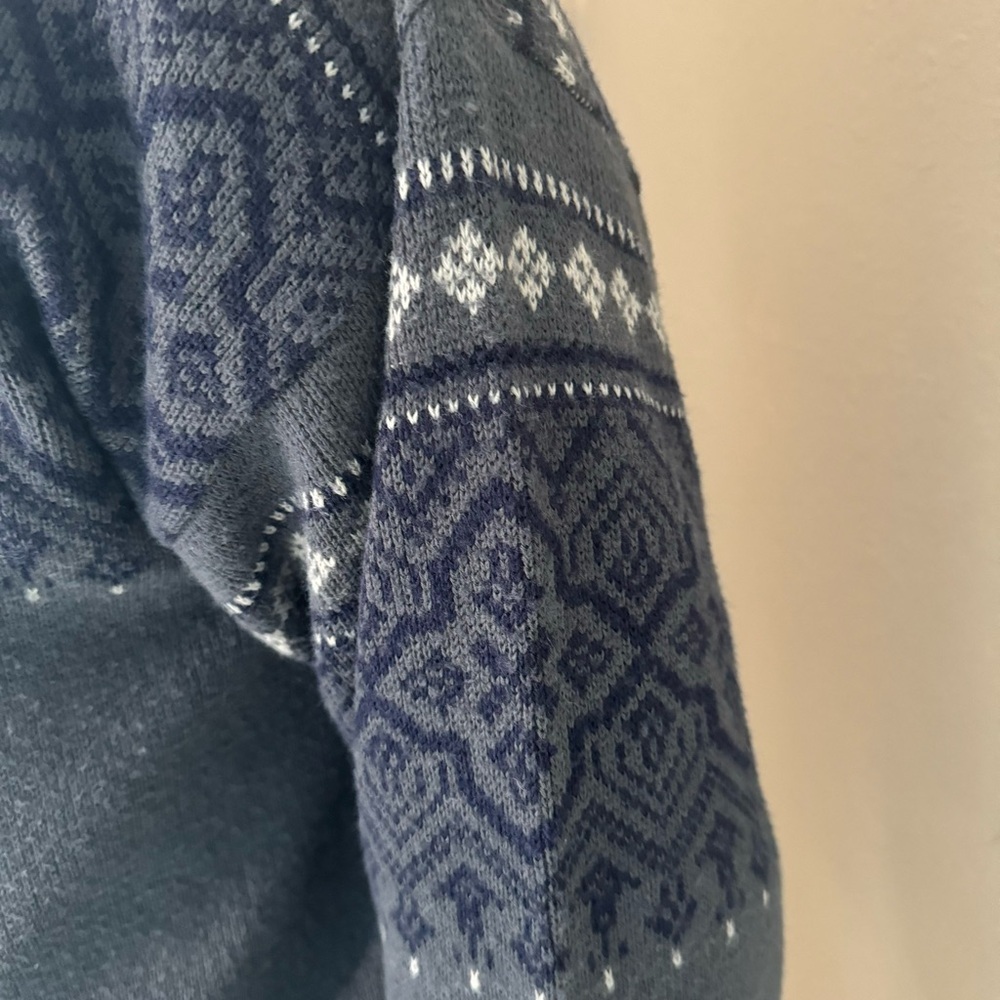 MEISTER Vintage Ski Sweater Half Zip Wool Blend Nordic Fair Isle Warm Winter XL - Picture 12 of 14